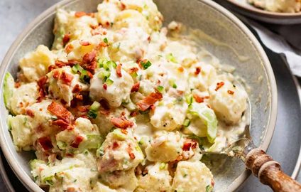 Bowl of freshly made potato salad