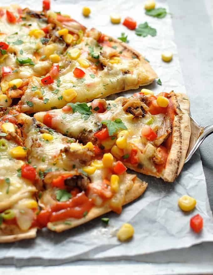 Closeup of Mexican Pizzas