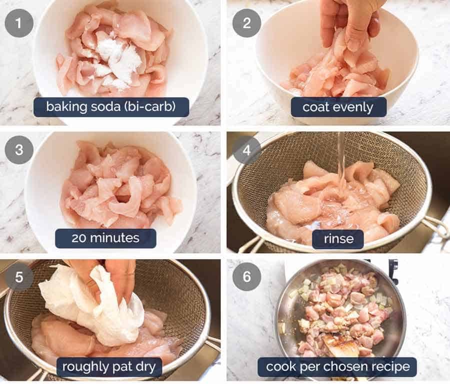 How to tenderise chicken (velveting chicken) - Chinese restaurant way