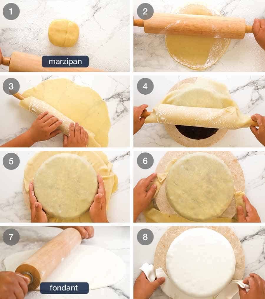 How to ice Christmas Cake with marzipan and frosting