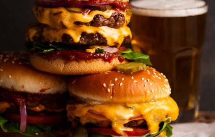 Stack of cheeseburgers