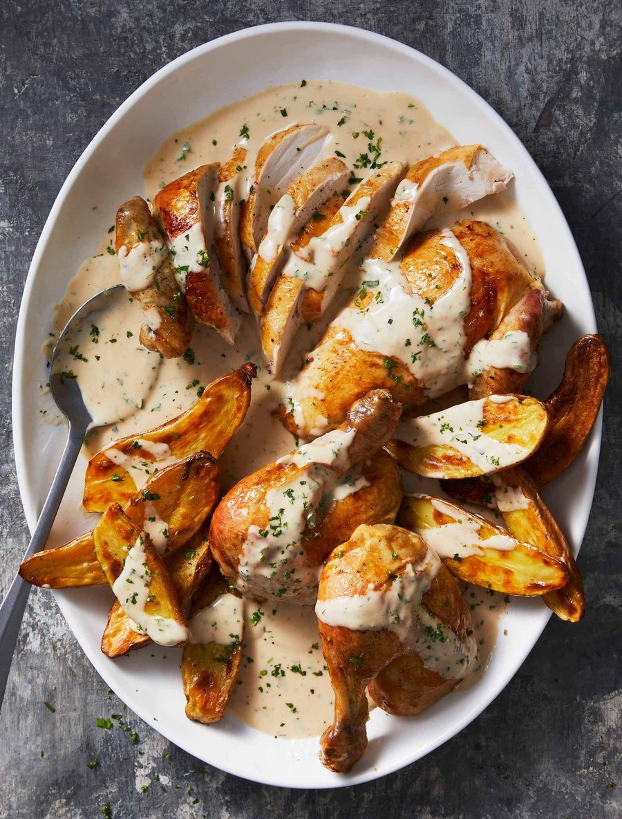 Company worthy roast chicken from TONIGHT cookbook