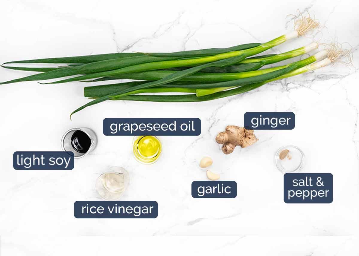 Ingredients in Green Ginger Rice Noodles with chicken